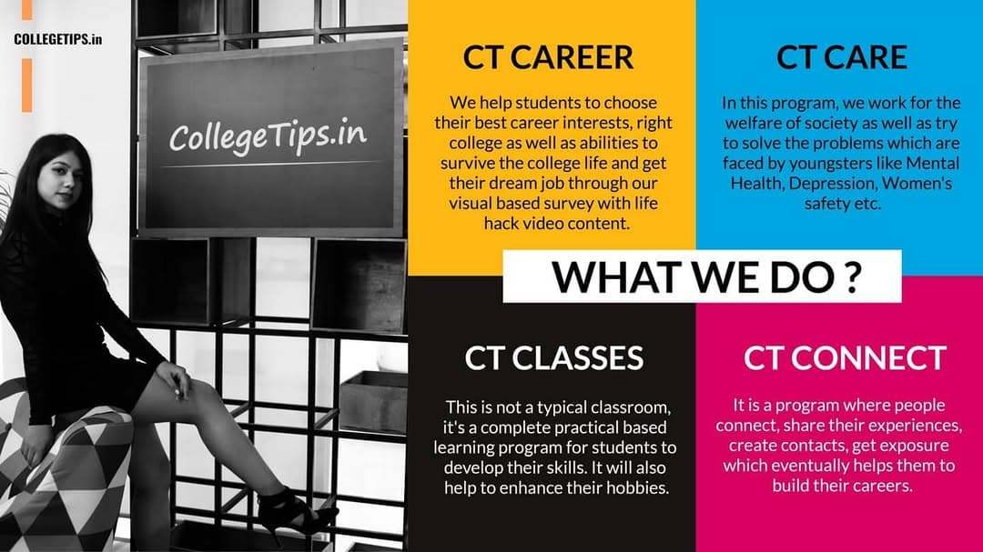 We offer career, work for the welfare of society, practical based programs to develop their skills, and connect with the people